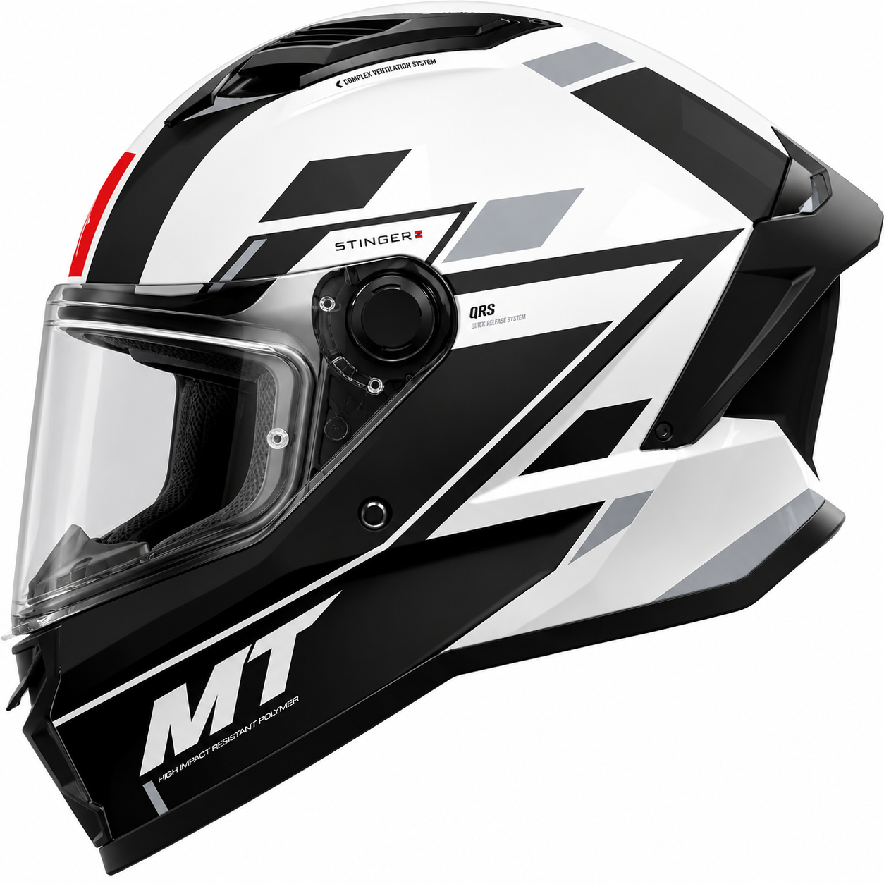 MT Helmets Stinger 2 Zivze A2 Gloss Black / White