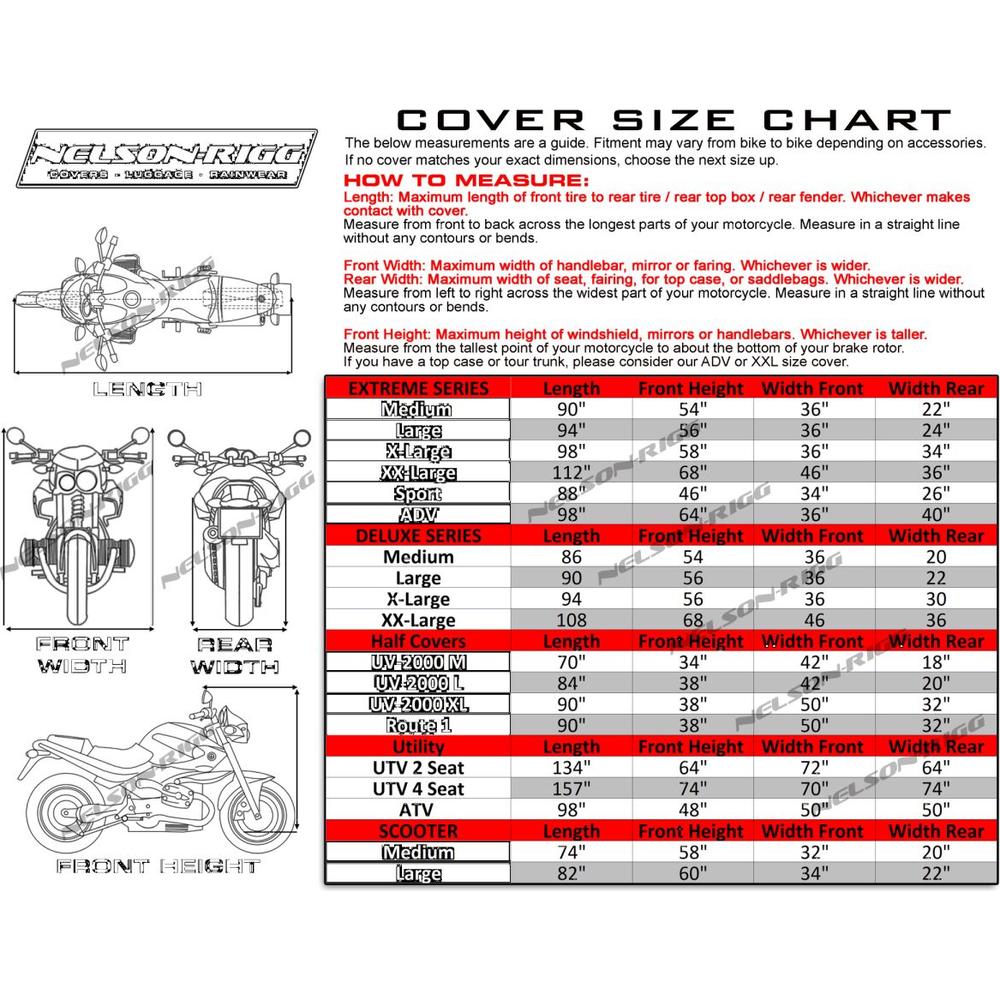 Nelson Rigg Deluxe All-Season Motorcycle Cover Black / Silver