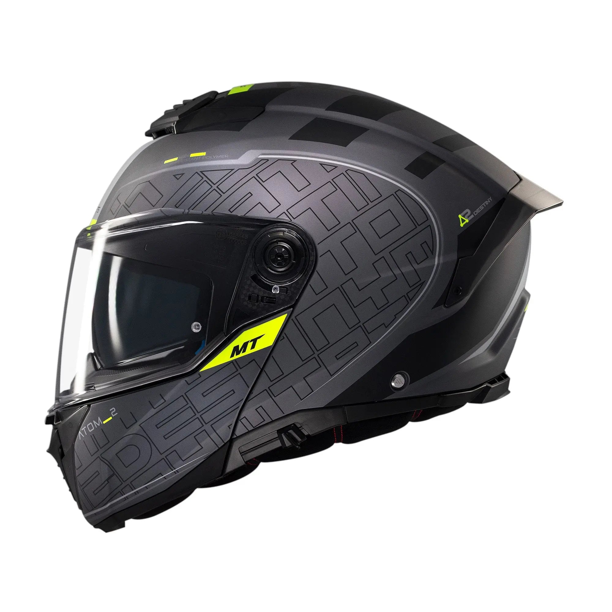 MT Atom 2 SV Destiny C2 Matt Black / Fluo Yellow FREE UK Delivery, FREE 365 Day Returns | Moto Central