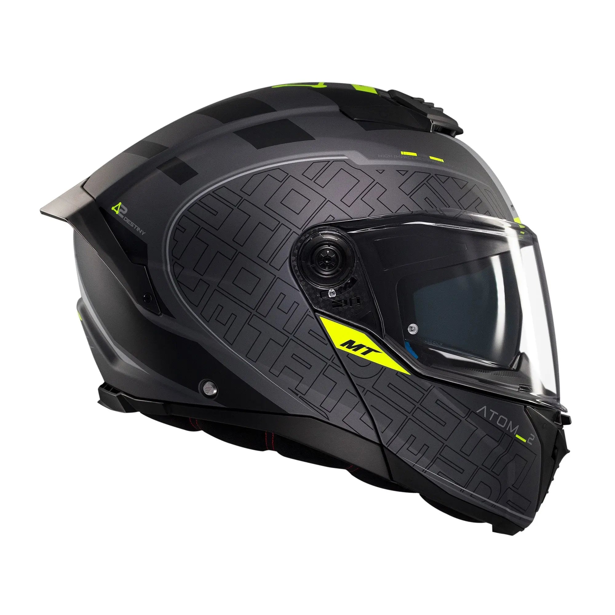 MT Atom 2 SV Destiny C2 Matt Black / Fluo Yellow FREE UK Delivery, FREE 365 Day Returns | Moto Central