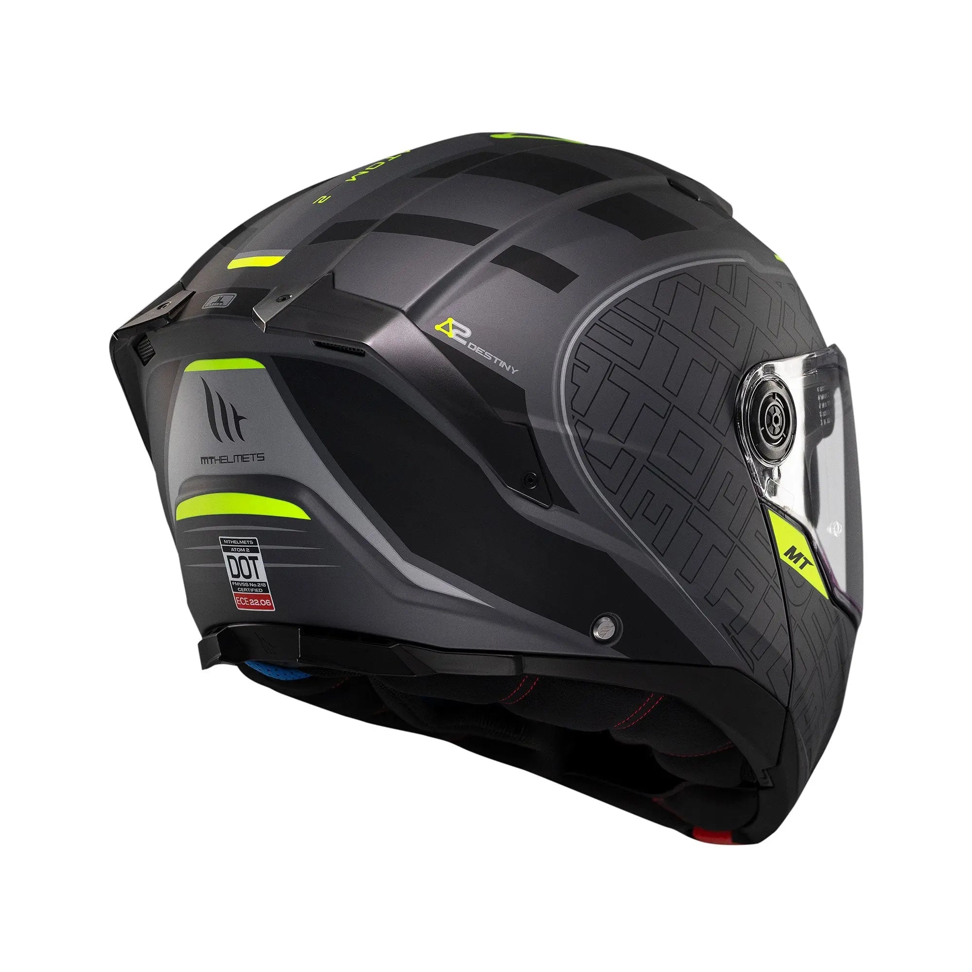 MT Atom 2 SV Destiny C2 Matt Black / Fluo Yellow FREE UK Delivery, FREE 365 Day Returns | Moto Central