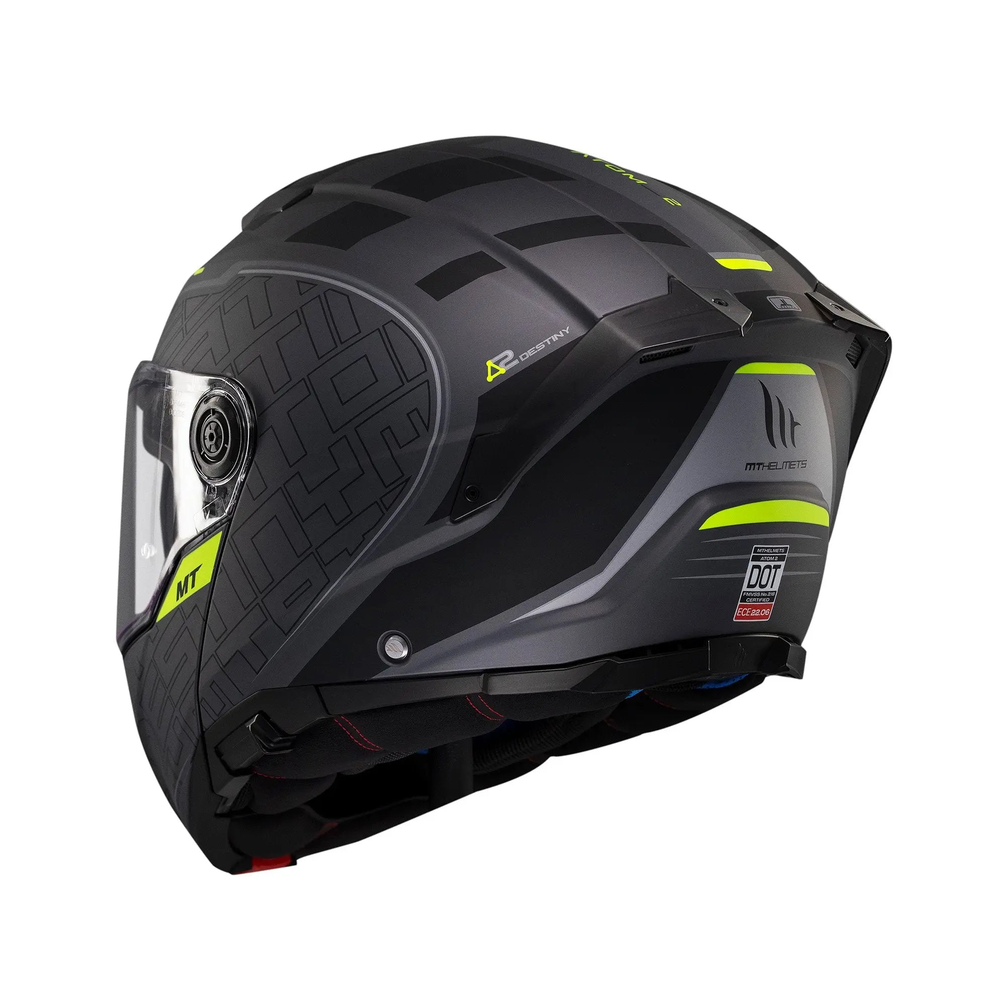 MT Atom 2 SV Destiny C2 Matt Black / Fluo Yellow FREE UK Delivery, FREE 365 Day Returns | Moto Central