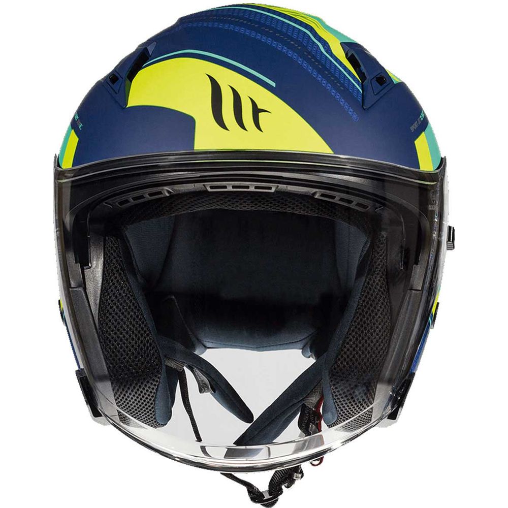 MT Helmets Avenue Sideway Matt Blue / Green / Fluo Yellow