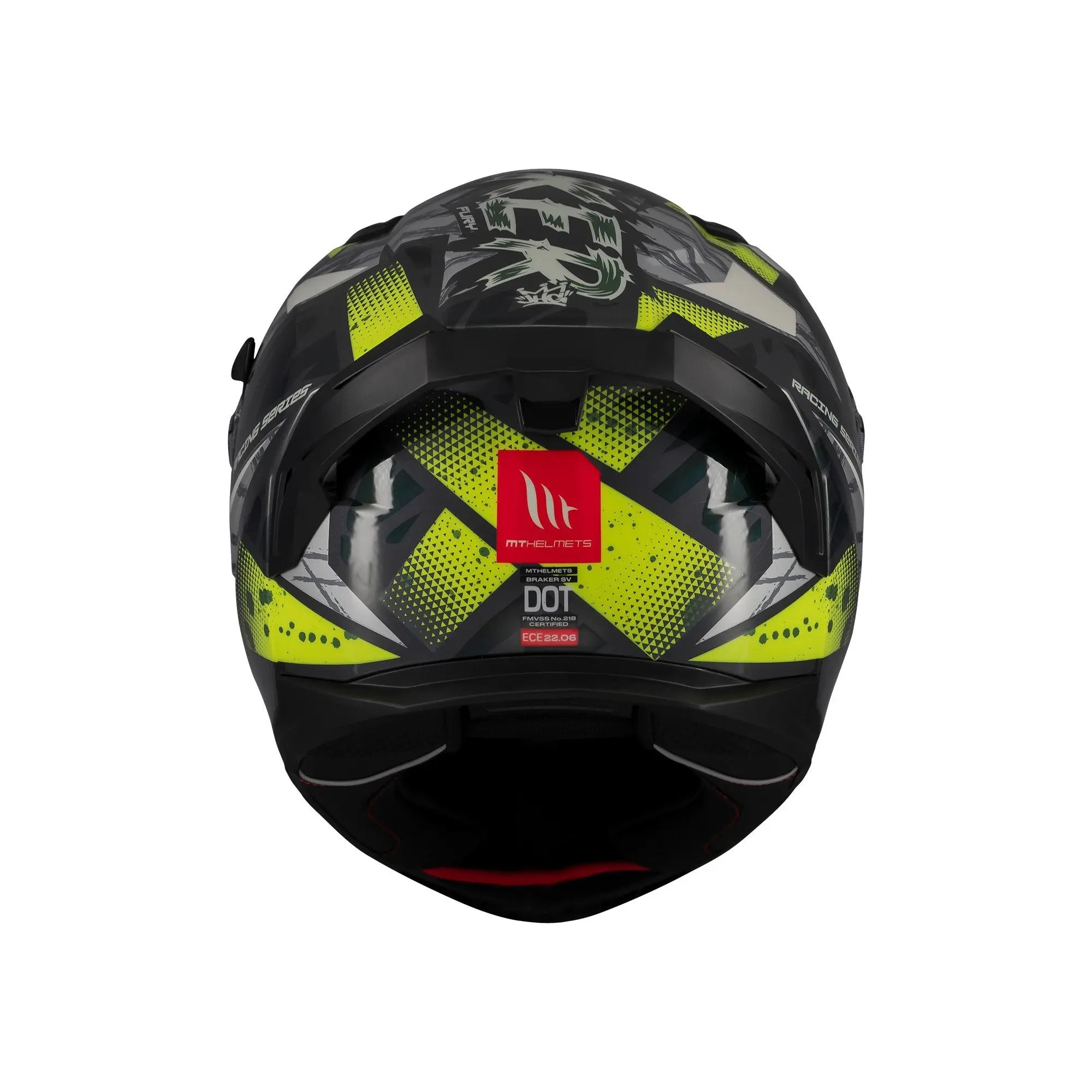 MT Braker SV Fury C6 Gloss Fluo Yellow FREE UK Delivery, FREE 365 Day Returns | Moto Central