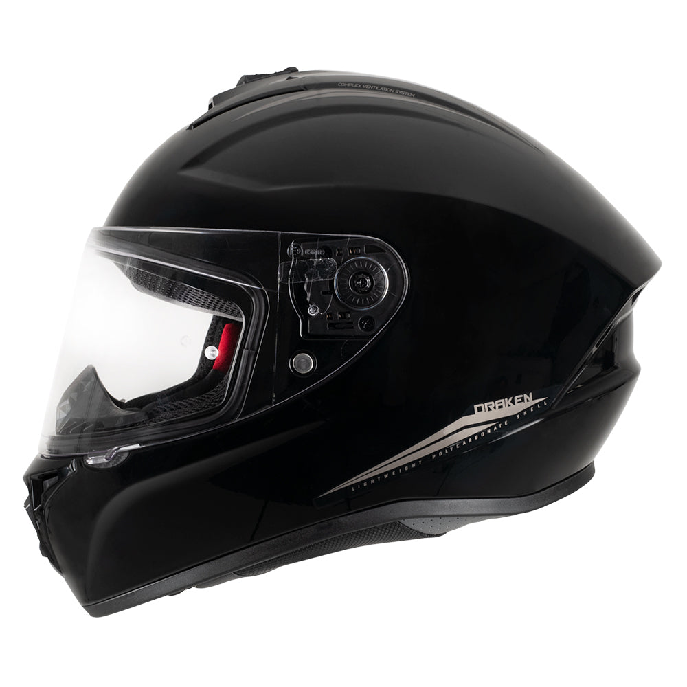 MT Helmets Draken Gloss Black With DD Chinstrap