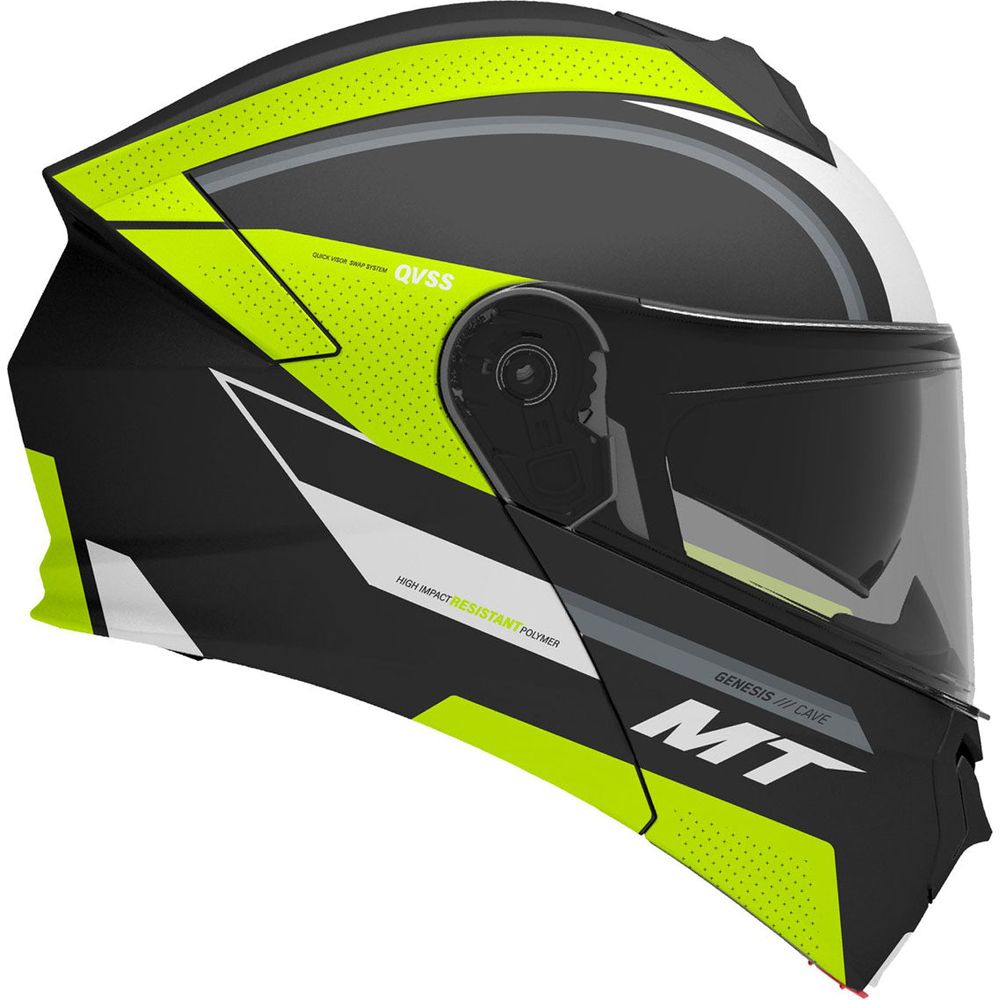MT Helmets Genesis SV Cave A3 Matt Black / Fluo Yellow