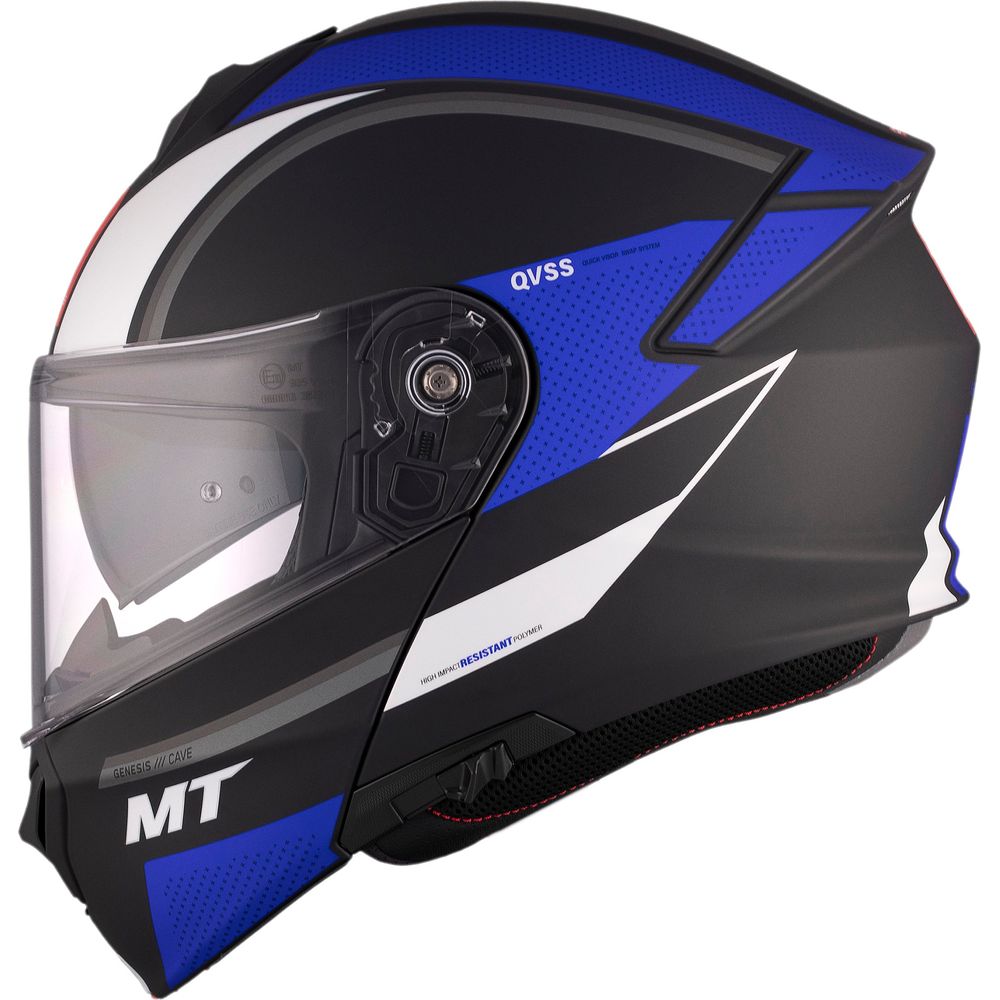 MT Helmets Genesis SV Cave A7 Matt Black / Blue