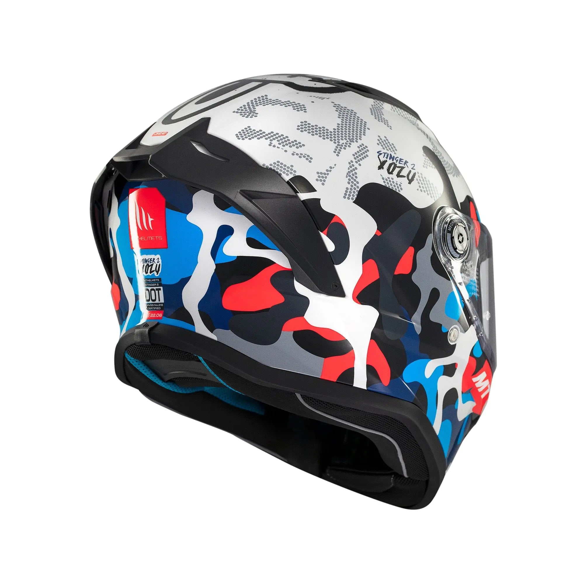 MT Stinger 2 Yozu A7 Gloss Blue / White FREE UK Delivery, FREE 365 Day Returns | Moto Central