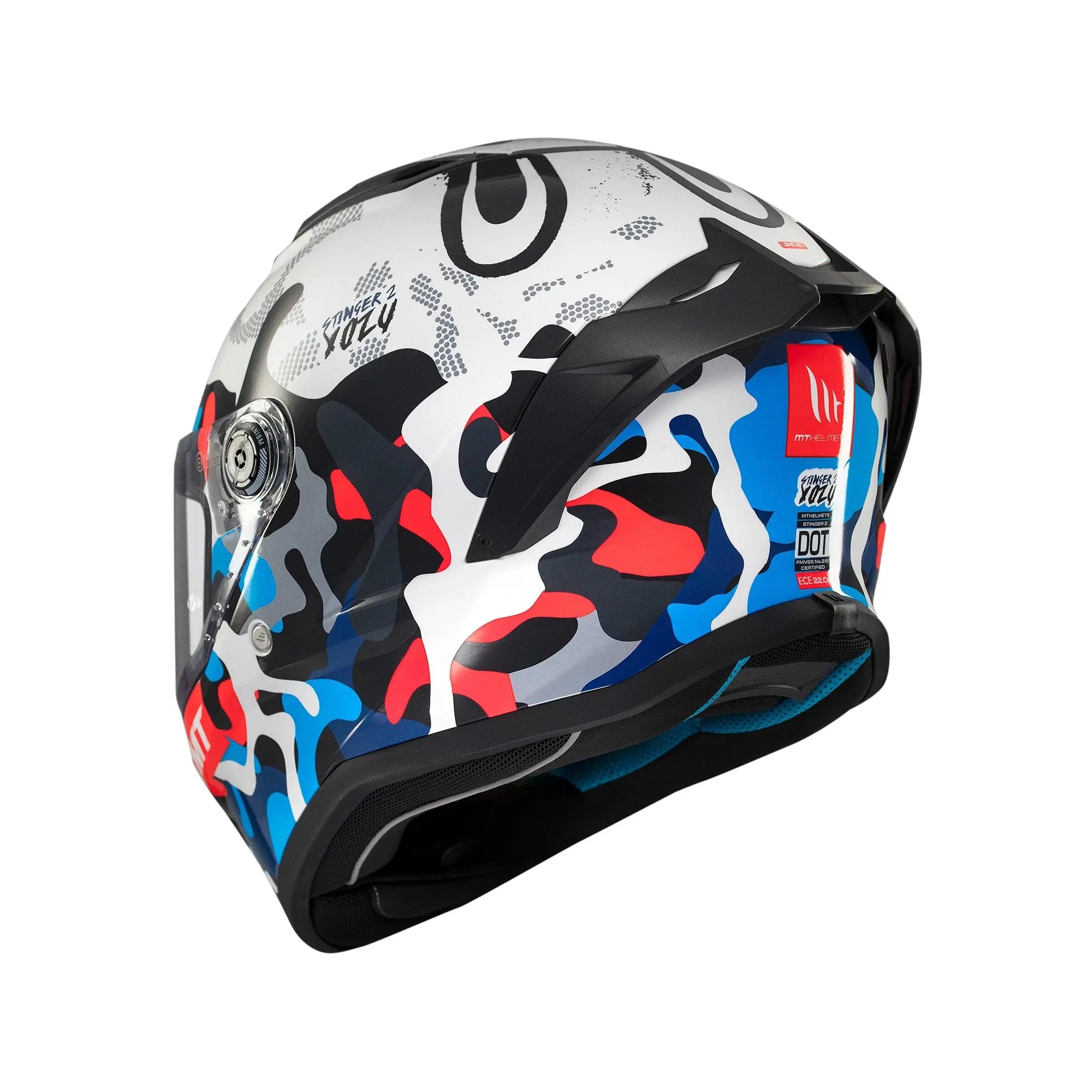 MT Stinger 2 Yozu A7 Gloss Blue / White FREE UK Delivery, FREE 365 Day Returns | Moto Central