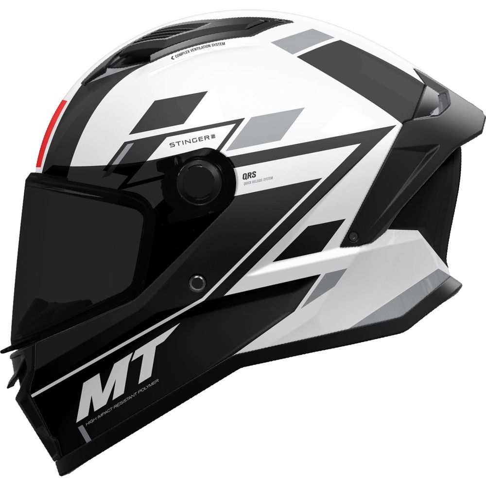 MT Helmets Stinger 2 Zivze A2 Gloss Black / White
