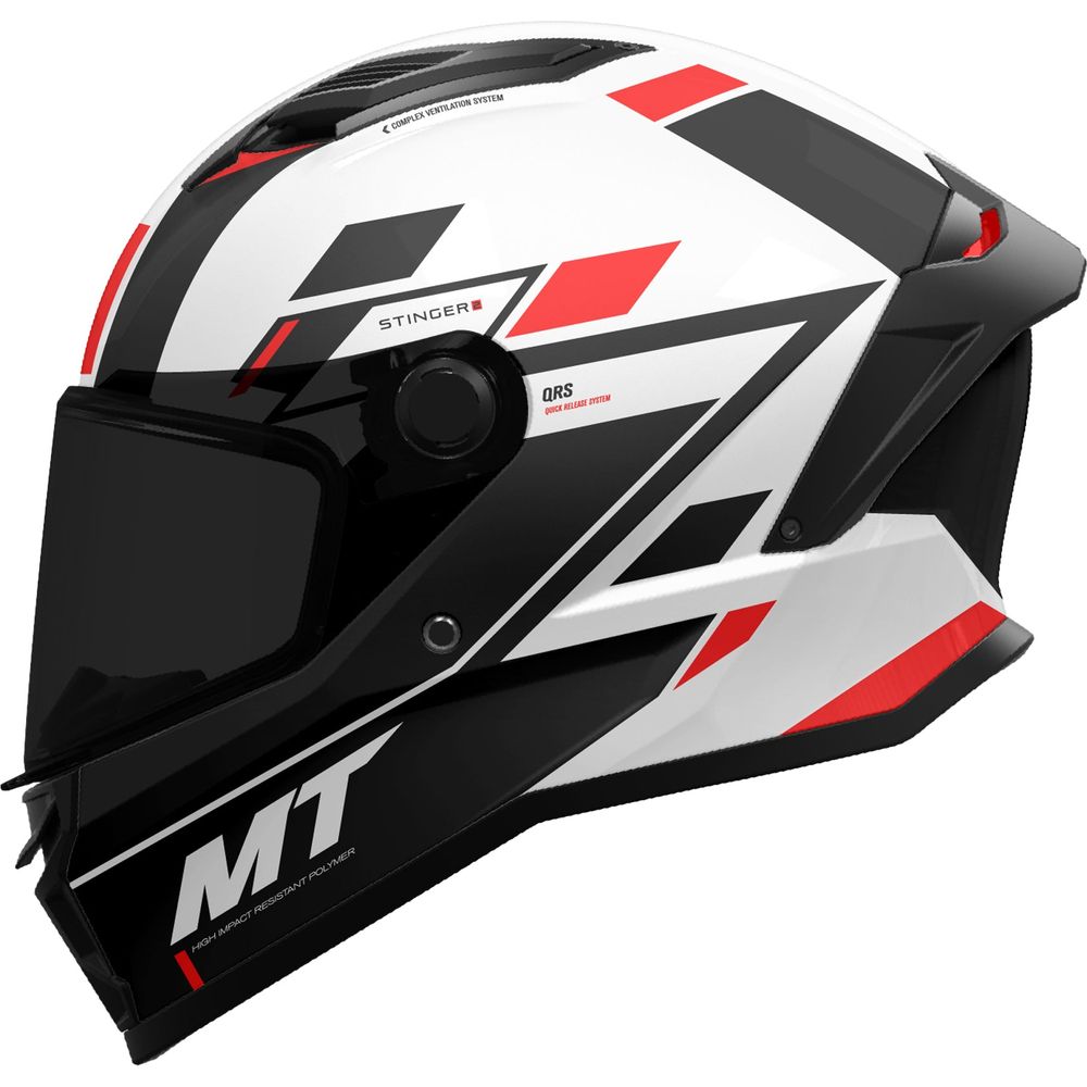 MT Helmets Stinger 2 Zivze A5 Gloss Black / White / Red