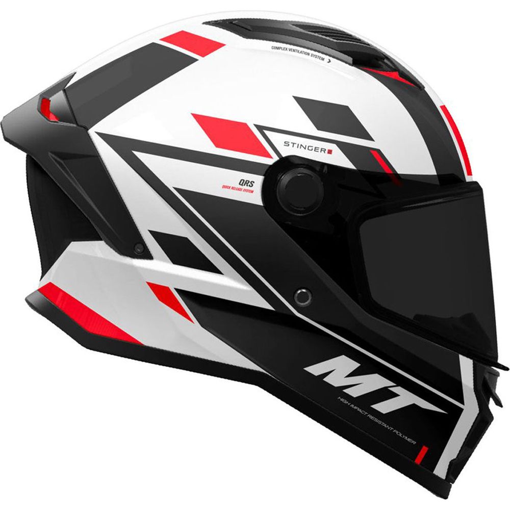 MT Helmets Stinger 2 Zivze A5 Gloss Black / White / Red