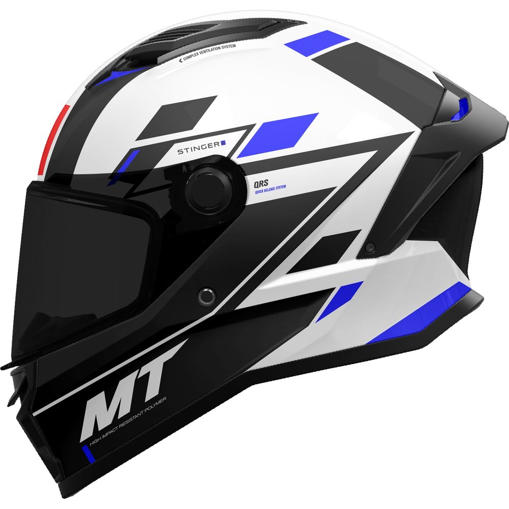 MT Helmets Stinger 2 Zivze A7 Gloss Black / White / Blue