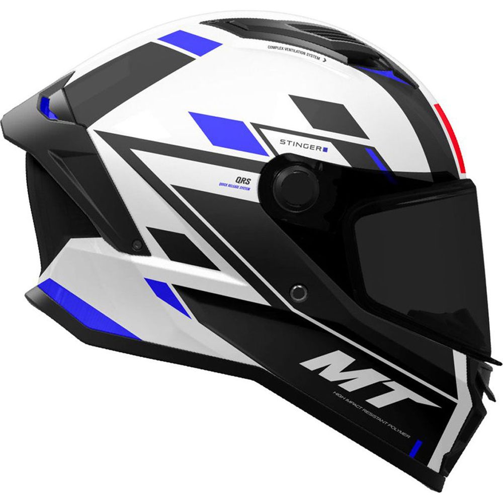 MT Helmets Stinger 2 Zivze A7 Gloss Black / White / Blue