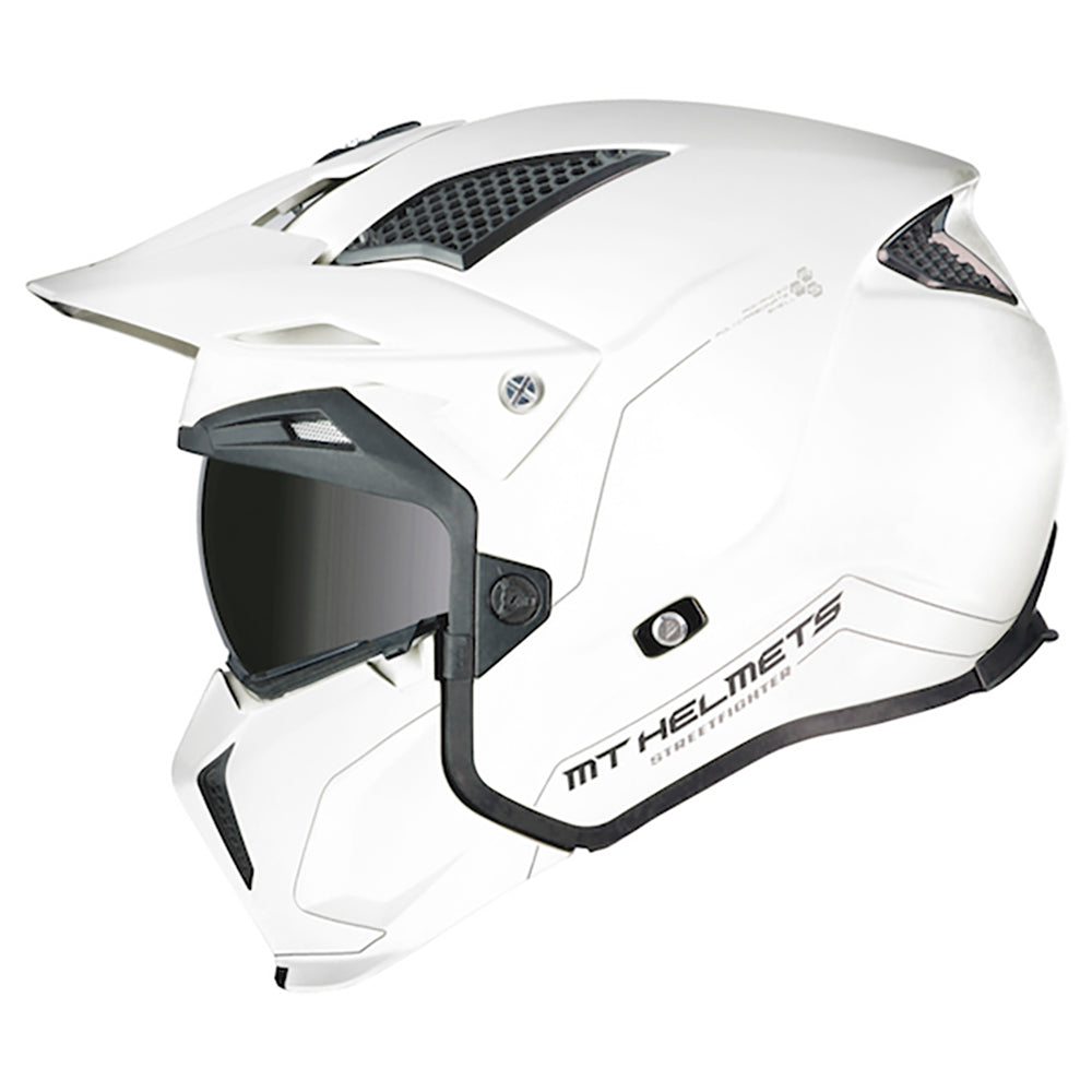 MT Helmets Streetfighter Adventure Pearl White