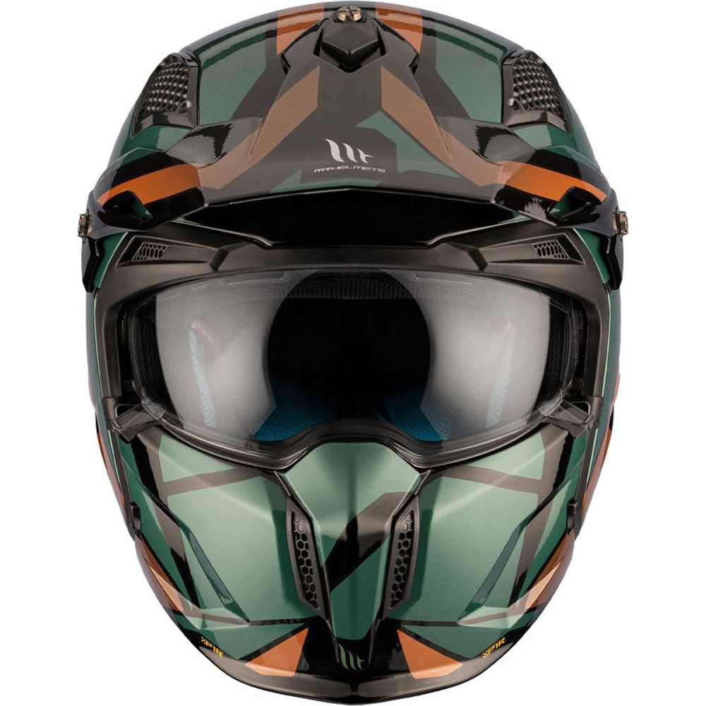 MT Helmets Streetfighter SV S P1R A9 Adventure Matt Black / Green / Gold