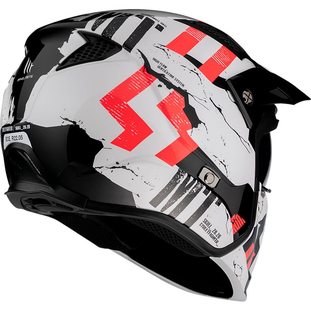 MT Helmets Streetfighter Skull A0 Adventure Gloss Pearl White