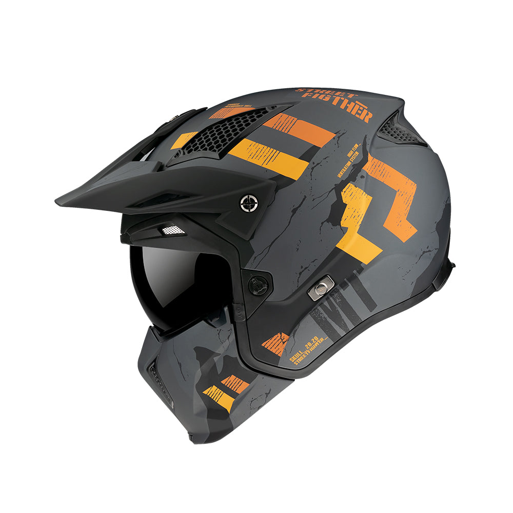 MT Helmets Streetfighter Skull A12 Adventure Matt Grey