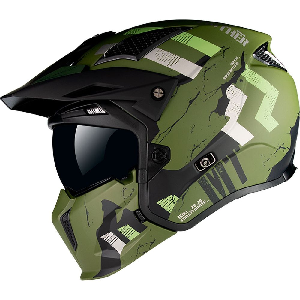 MT Helmets Streetfighter Skull A16 Adventure Matt Green
