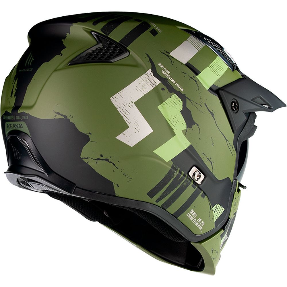 MT Helmets Streetfighter Skull A16 Adventure Matt Green