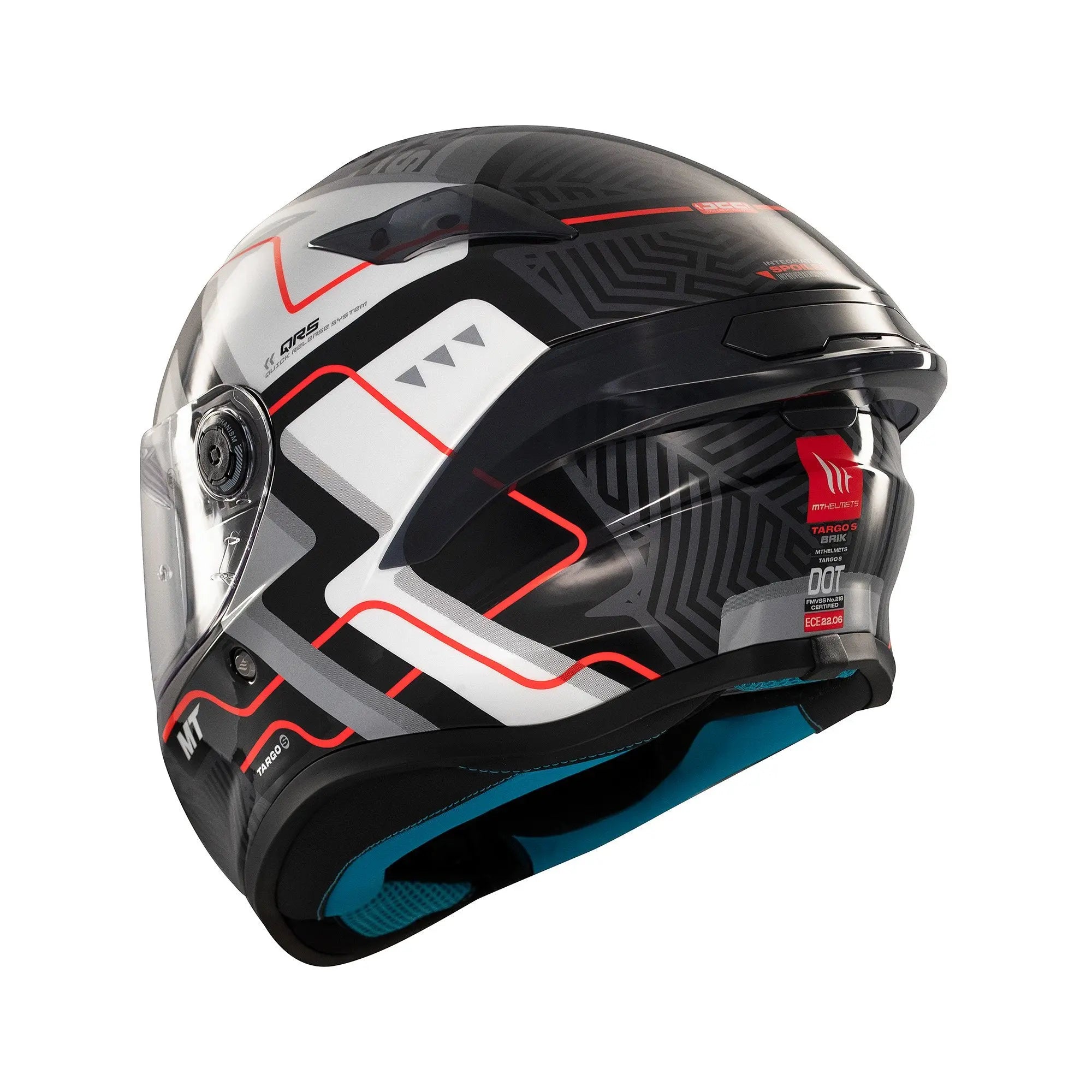 MT Targo S Brik C0 Gloss Black / White FREE UK Delivery, FREE 365 Day Returns | Moto Central