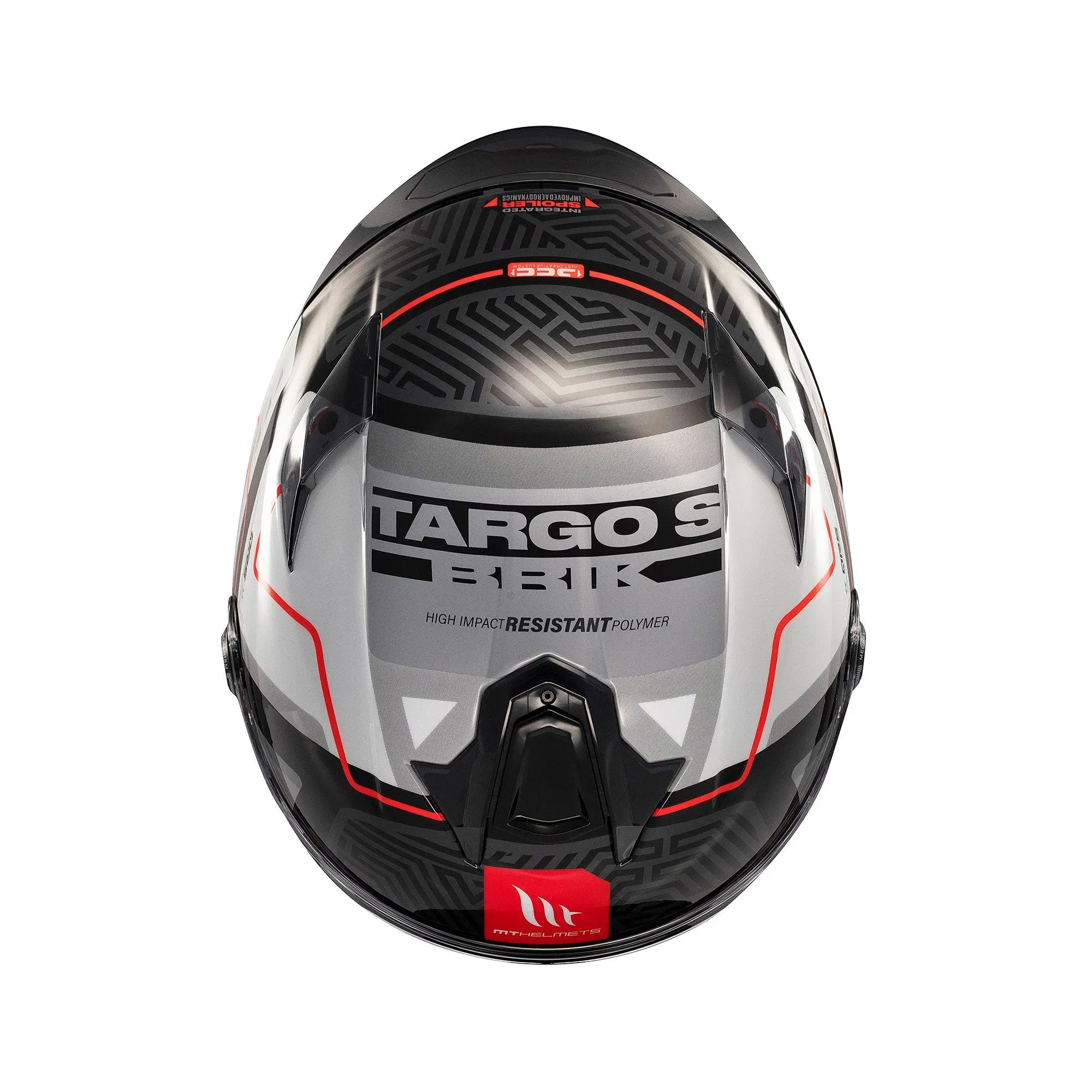 MT Targo S Brik C0 Gloss Black / White FREE UK Delivery, FREE 365 Day Returns | Moto Central