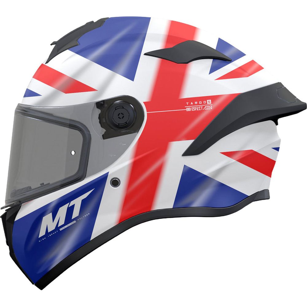 MT Targo S Britain B15 Full Face Helmet Gloss Red/White/Blue FREE P&P