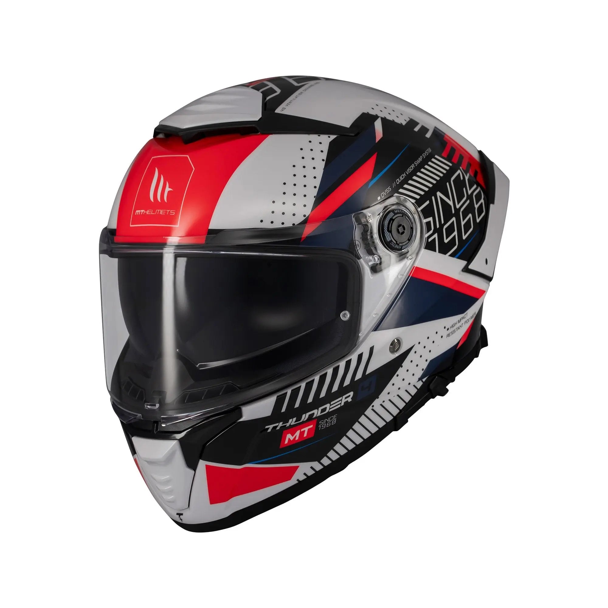 MT Thunder 4 SV Lumin A7 Gloss White / Blue / Red FREE UK Delivery, FREE 365 Day Returns | Moto Central