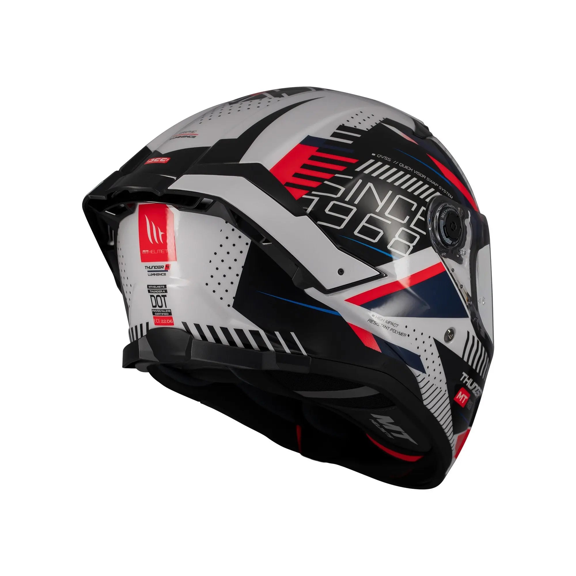 MT Thunder 4 SV Lumin A7 Gloss White / Blue / Red FREE UK Delivery, FREE 365 Day Returns | Moto Central