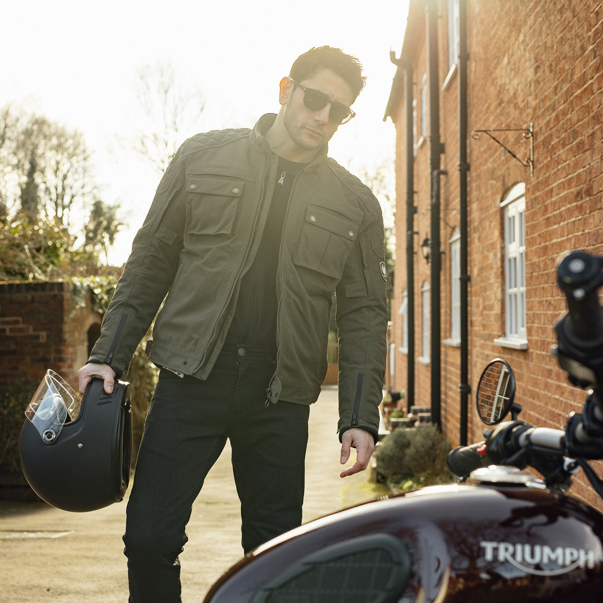 Merlin Coplow Eco D3O Laminated Textile Jacket Green FREE UK Delivery, FREE 365 Day Returns | Moto Central