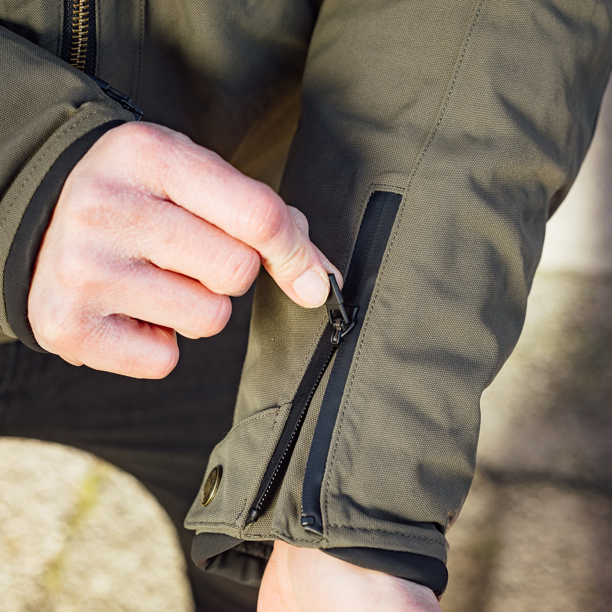 Merlin Coplow Eco D3O Laminated Textile Jacket Green FREE UK Delivery, FREE 365 Day Returns | Moto Central