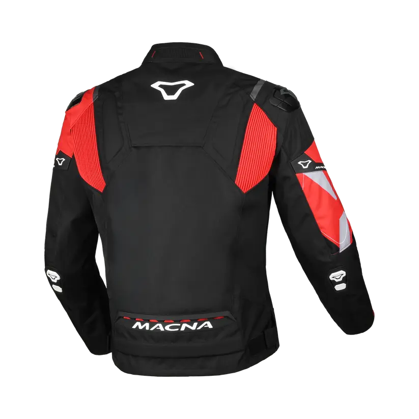Macna Admyre Textile Jacket Black / Red FREE UK Delivery, FREE 365 Day Returns | Moto Central
