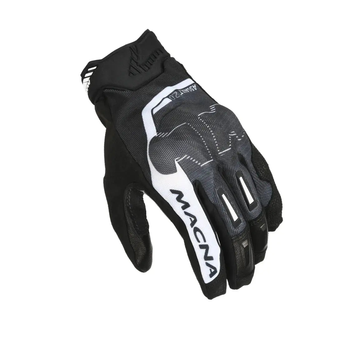 Macna Assault 2.0 Short Textile Gloves Black / Grey Camo / White  - FREE UK Shipping, FREE 365 Day Returns | Moto Central