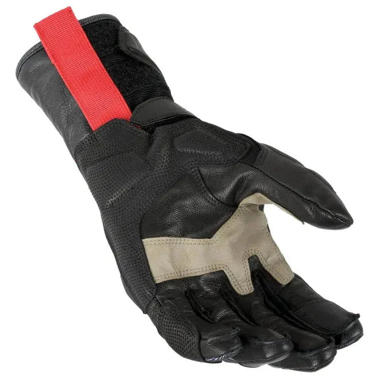 Macna Brawler RTX Textile Gloves Taupe / Red / Black - FREE UK Shipping, FREE 365 Day Returns | Moto Central