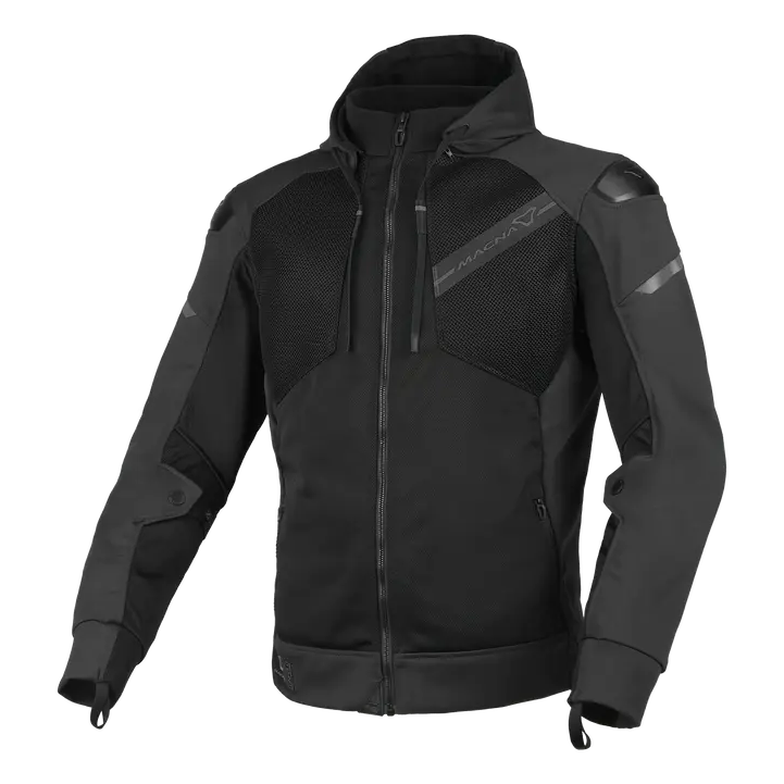Macna Brero Textile Jacket Black front view