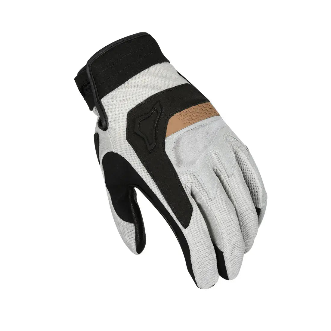 Macna Congra Short Textile Gloves Light Grey / Black / Bronze  - FREE UK Shipping, FREE 365 Day Returns | Moto Central