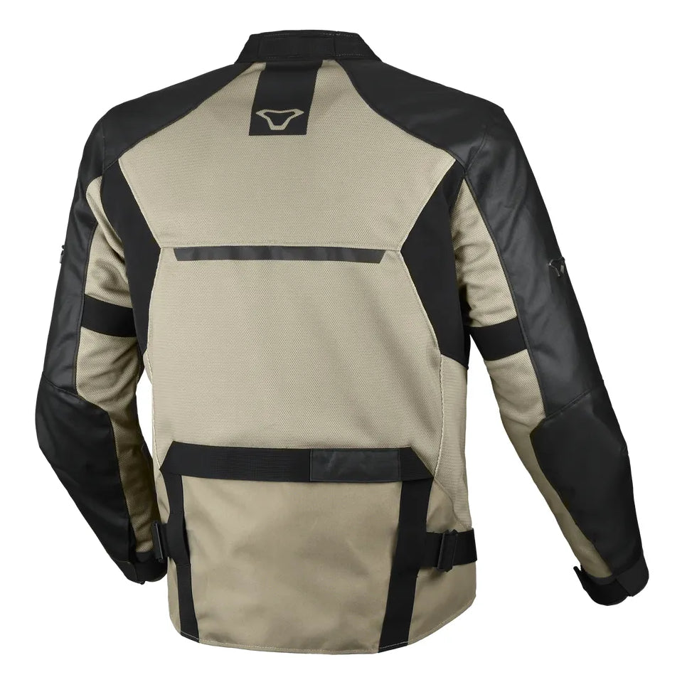 Macna Empire 2.0 Textile Jacket Taupe / Black – textile motorcycle jacket rear view
