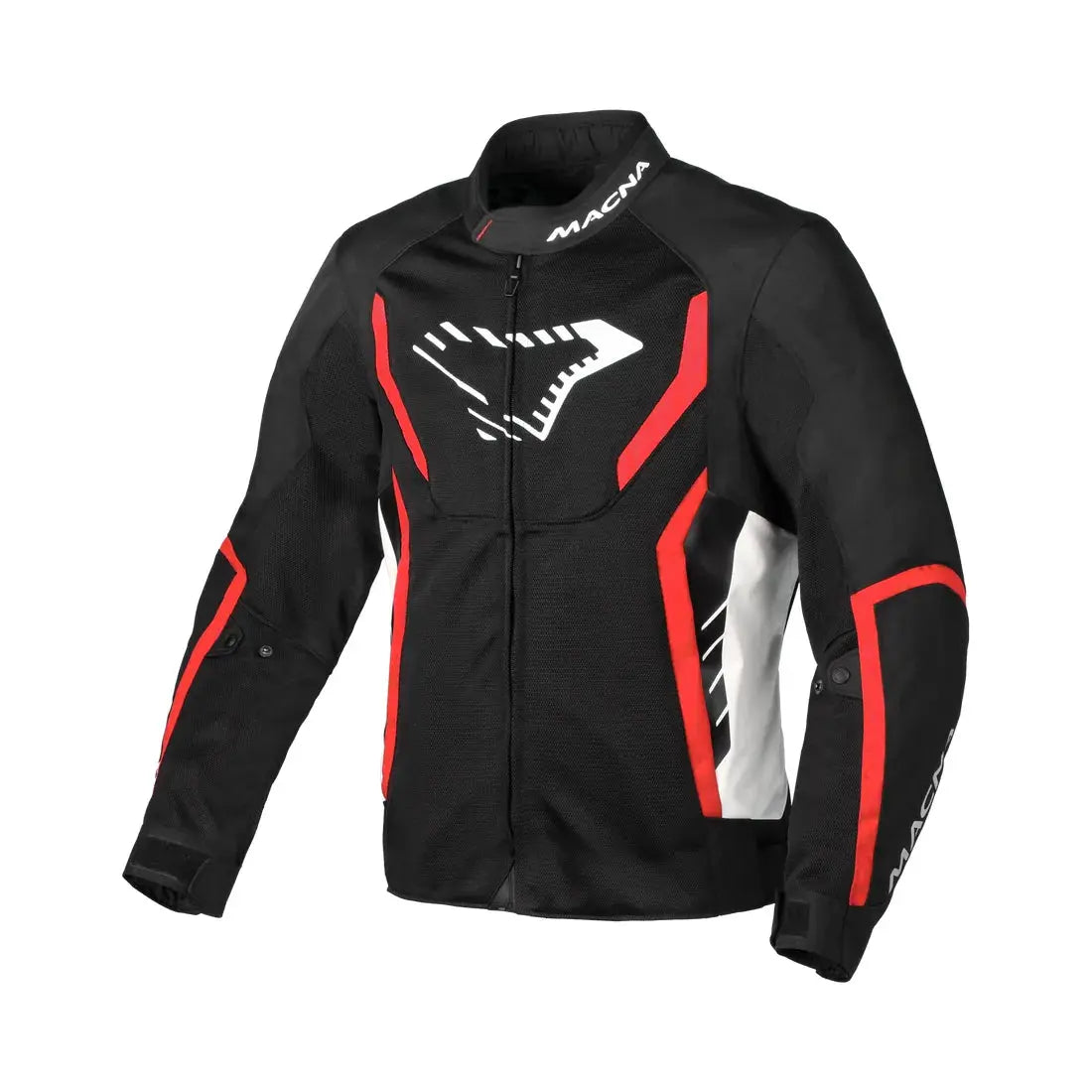 Macna Grisco Textile Jacket Black / White / Red - FREE UK Shipping, FREE 365 Day Returns | Moto Central