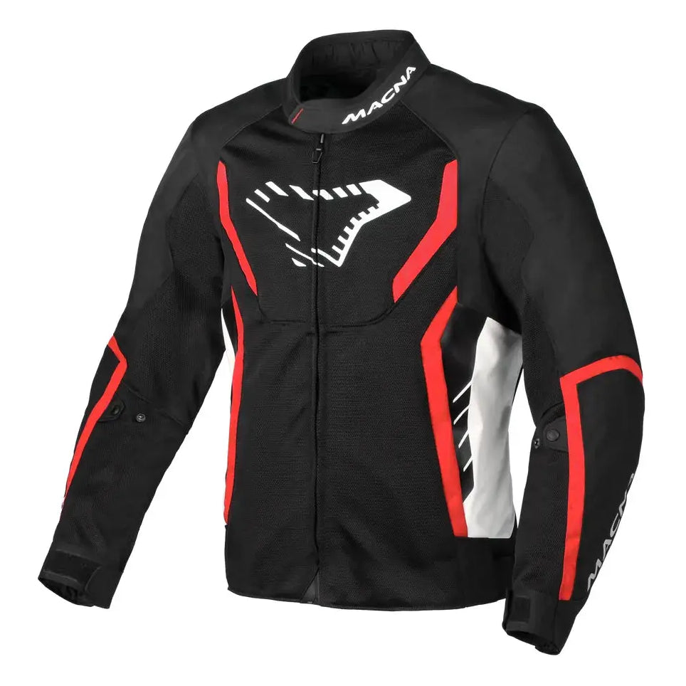 Macna Grisco Textile Jacket Black / White / Red - FREE UK Shipping, FREE 365 Day Returns | Moto Central