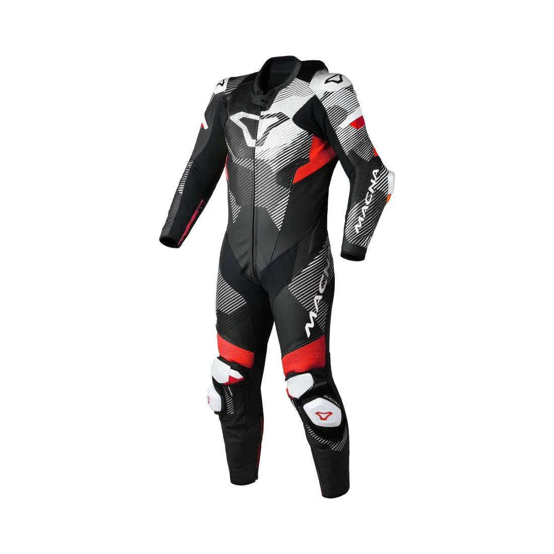 Macna Ignite 1-Piece Leather Suit Black / Red FREE UK Delivery, FREE 365 Day Returns | Moto Central
