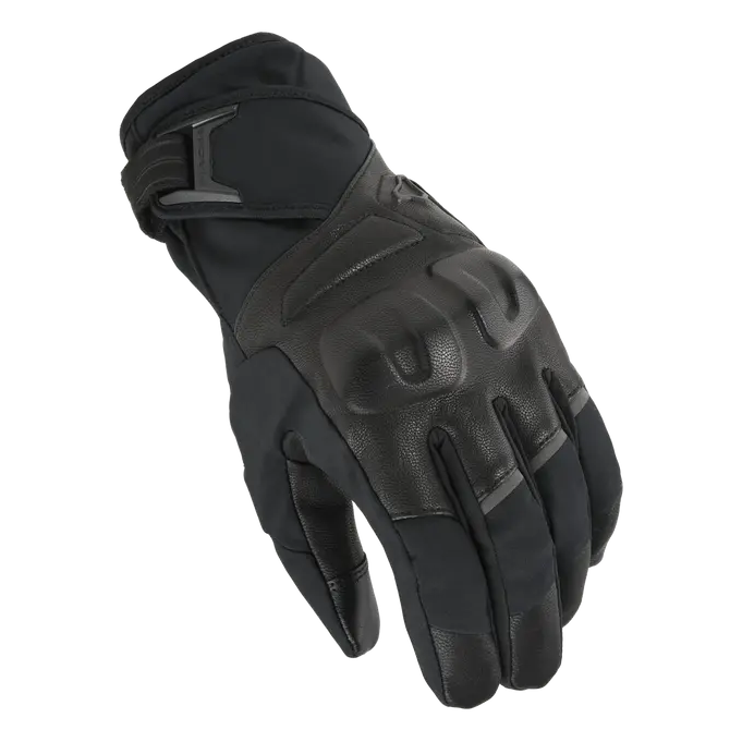 Macna Mishun RTX Leather Gloves Black, back-of-hand view