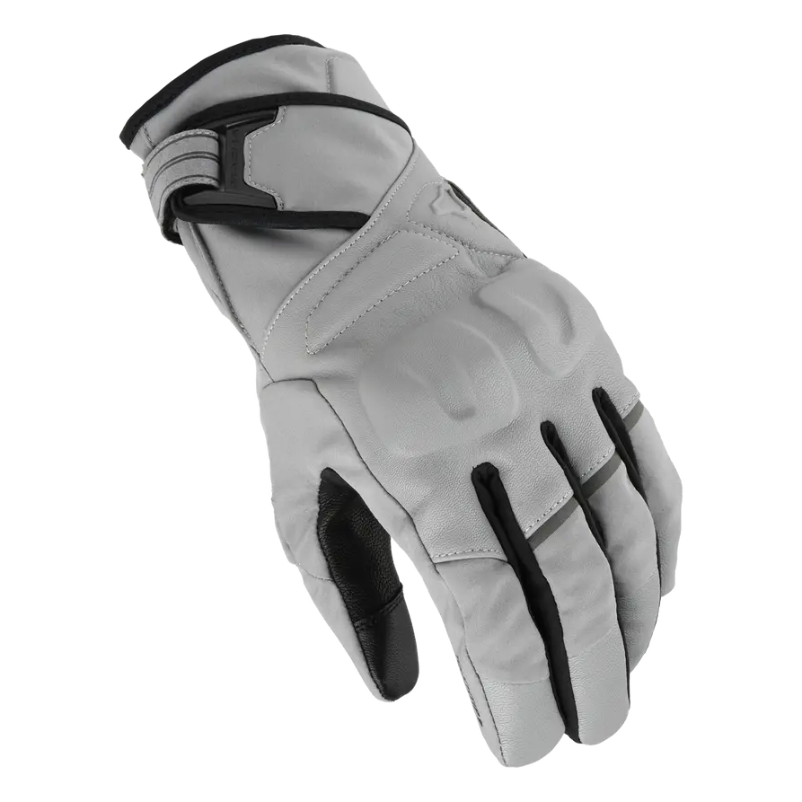 Macna Mishun RTX Leather Gloves Grey, back-of-hand view