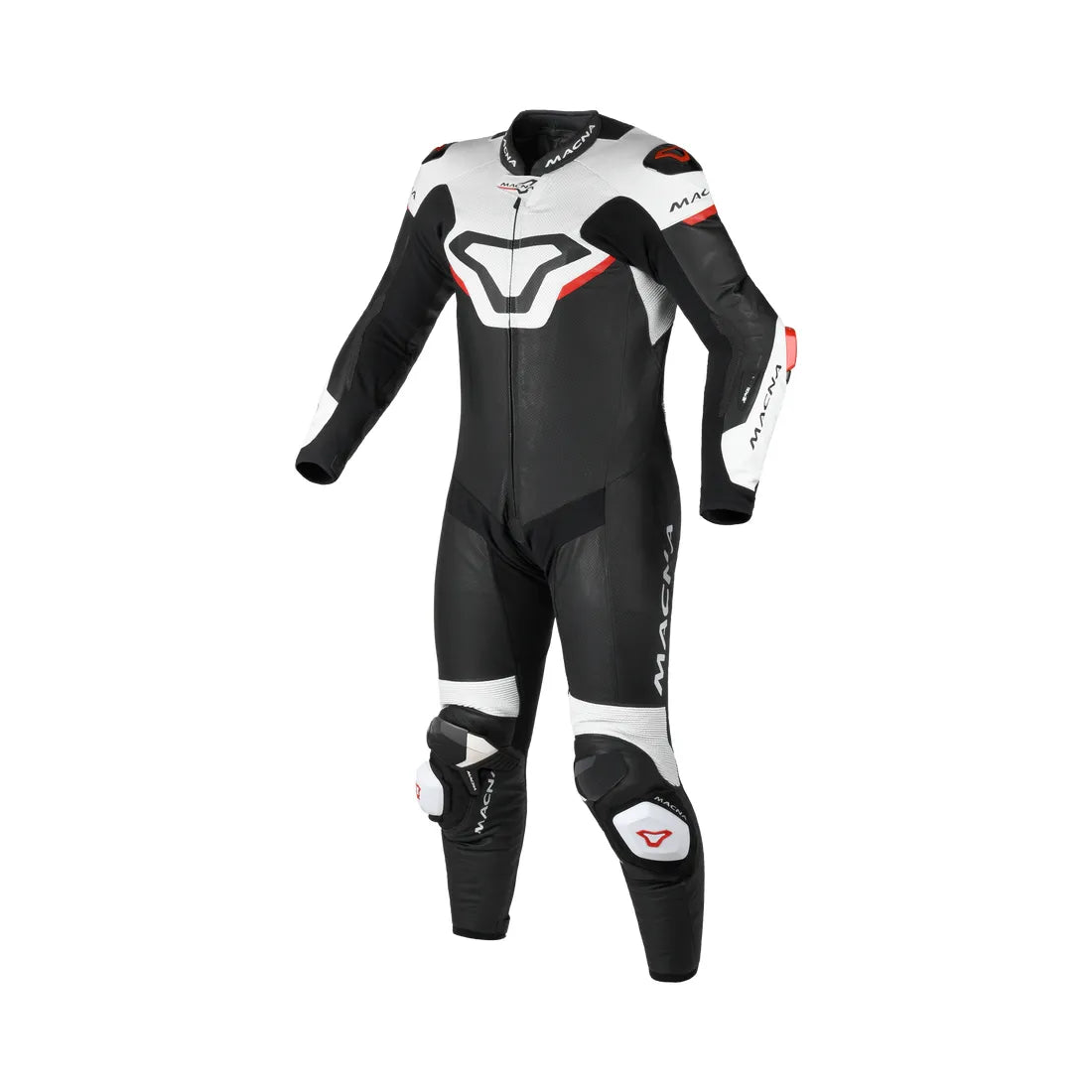 Macna Mizuro 1-Piece Leather Suit White / Red FREE UK Delivery, FREE 365 Day Returns | Moto Central