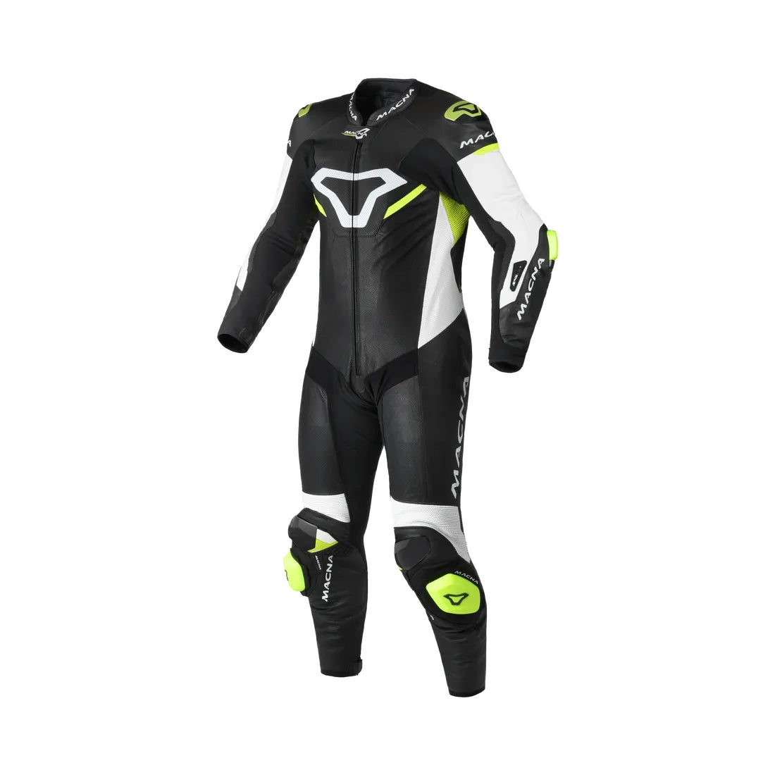 Macna Mizuro 1-Piece Leather Suit Black / Yellow FREE UK Delivery, FREE 365 Day Returns | Moto Central