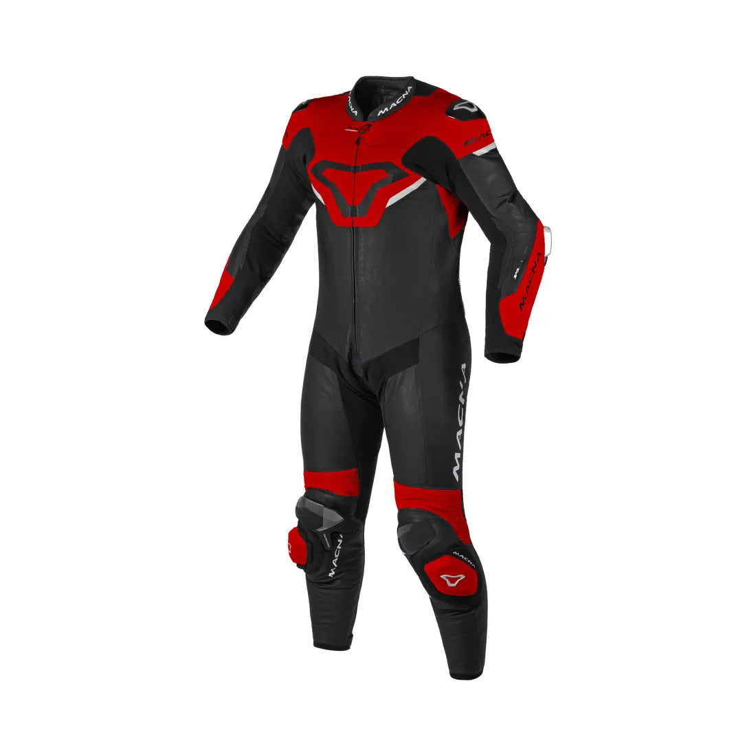 Macna Mizuro 1-Piece Leather Suit Black / Red FREE UK Delivery, FREE 365 Day Returns | Moto Central