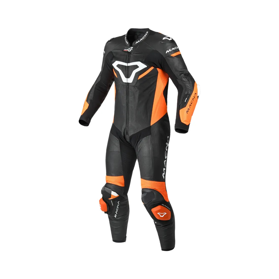 Macna Mizuro 1-Piece Leather Suit Black / Orange FREE UK Delivery, FREE 365 Day Returns | Moto Central