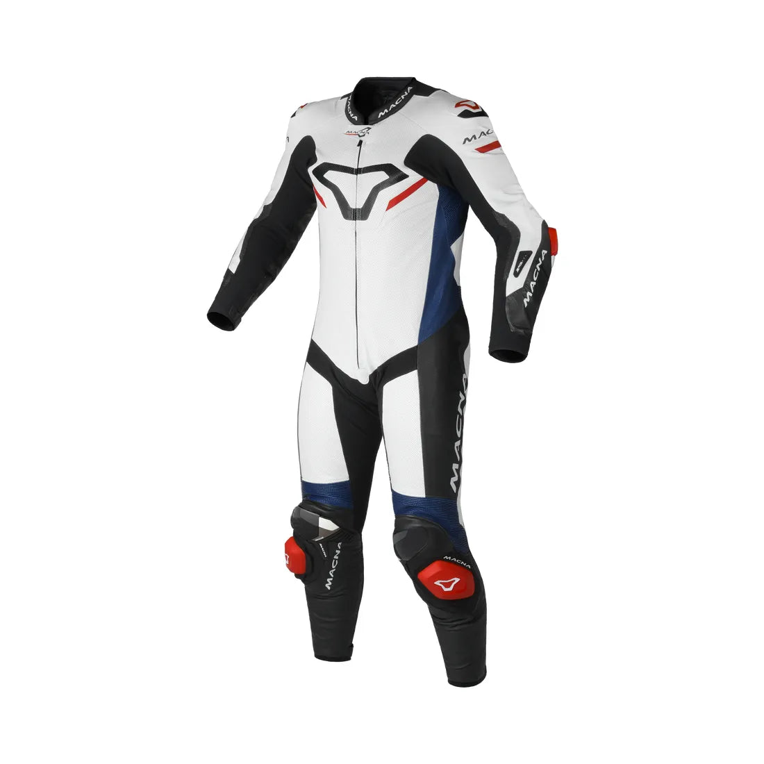 Macna Mizuro 1-Piece Leather Suit White / Blue FREE UK Delivery, FREE 365 Day Returns | Moto Central