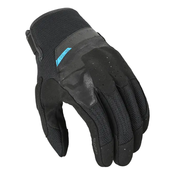 Macna Pelgram Cooling Textile Gloves Black, back-of-hand view
