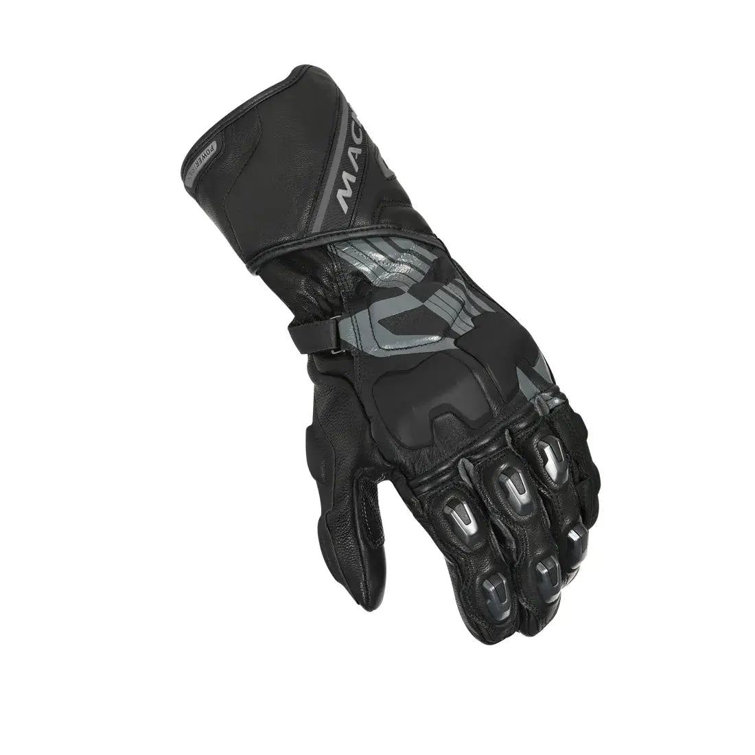 Macna Powertrack Leather Gloves Black  - FREE UK Shipping, FREE 365 Day Returns | Moto Central