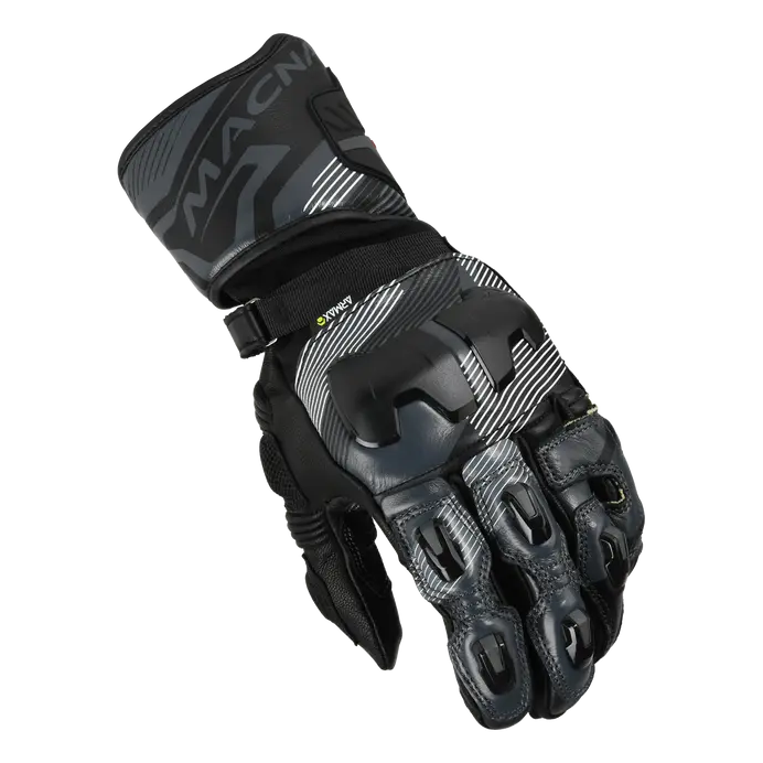 Macna Powertrack 2.0 Leather Gloves Black – back-of-hand view